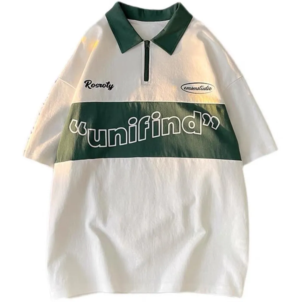 Alternative view of Áo Polo Unisex, Chất Cá Sấu Có Khóa Kéo Cổ Chữ Unifind