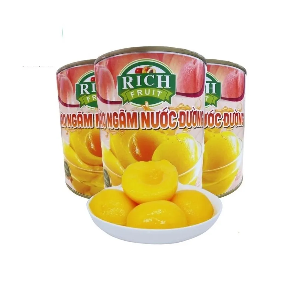 Đào Ngâm Nước Đường Rich 825gr/lon - Minh Ngọc