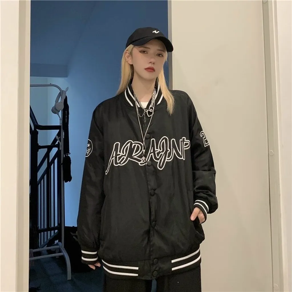 Áo Khoác Dù Bomber Nữ Phối Chữ Ar Kiểu Dáng Unisex Thời Trang Tp6855 - Golden Dream