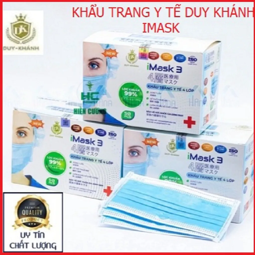Hộp 50 Cái Khẩu Trang Y Tế Chọn Màu 4 Lớp Imask Duy Khánh Ctb130 - Bechip