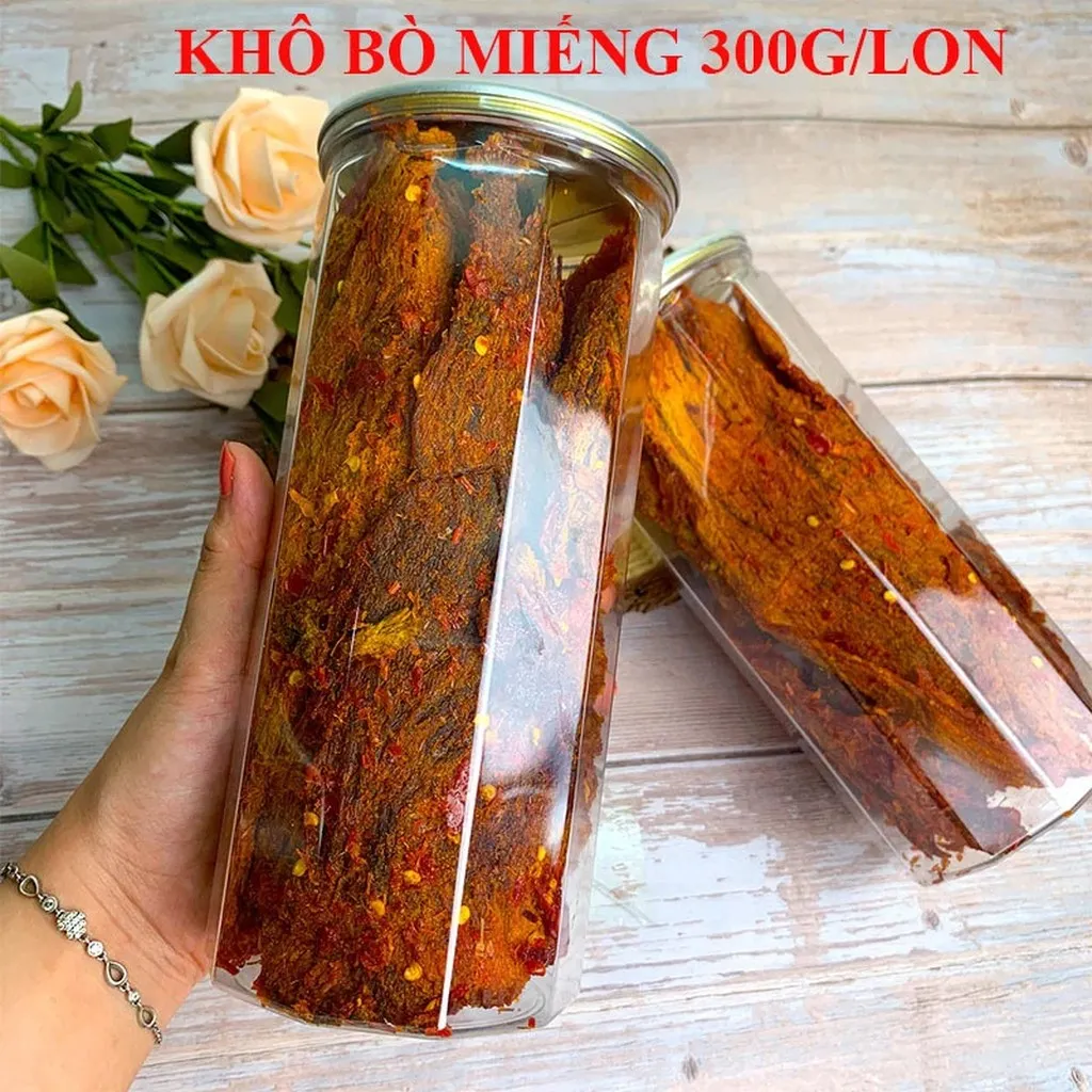 Hũ 300g Khô Bò Miếng Loại Ngon - Ăn Vặt - Minh Ngọc