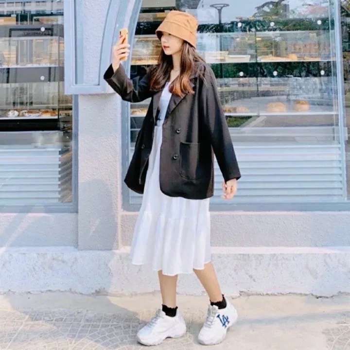 Alternative view of Áo Khoác Vest Trơn Form Rộng Chất Nhung Mango Cá Tính Unisex Ug670 - Nana House