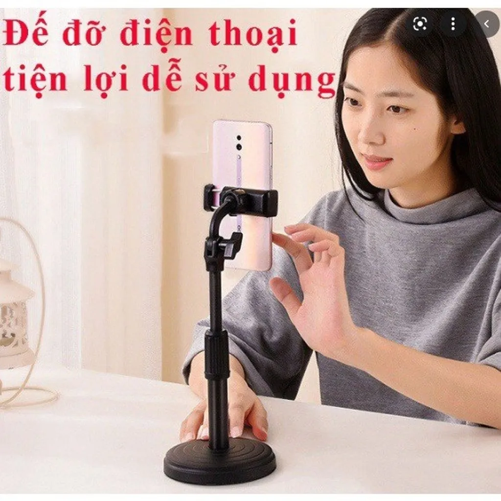 Giá Đỡ Điện Thoại Để Bàn, Quay, Livestream, Xem Video Xoay 360 Độ - Su