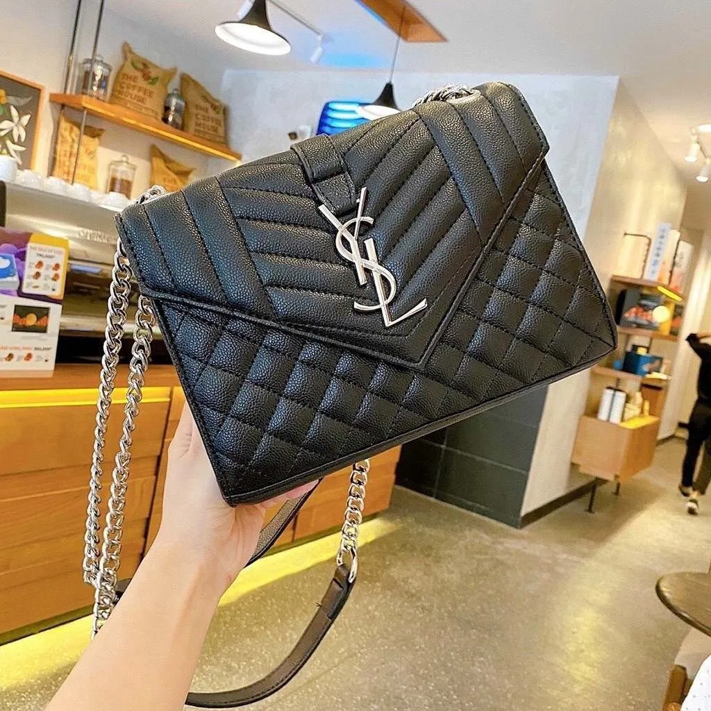 Alternative view of Túi Xách Nữ Ysl Khóa Bạc Dây Xích Bạc H24 - Đức Huy
