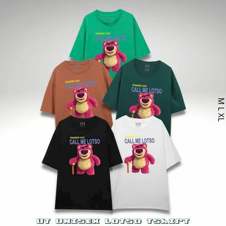 Alternative view of Áo Thun Tay Lỡ Unisex Nam Nữ Kiểu Lotso In Hình Gấu Hồng Mịn Mát Thấm Hút Mồ Hôi Nhiều Màu (attl14)- Chốt Đi Store