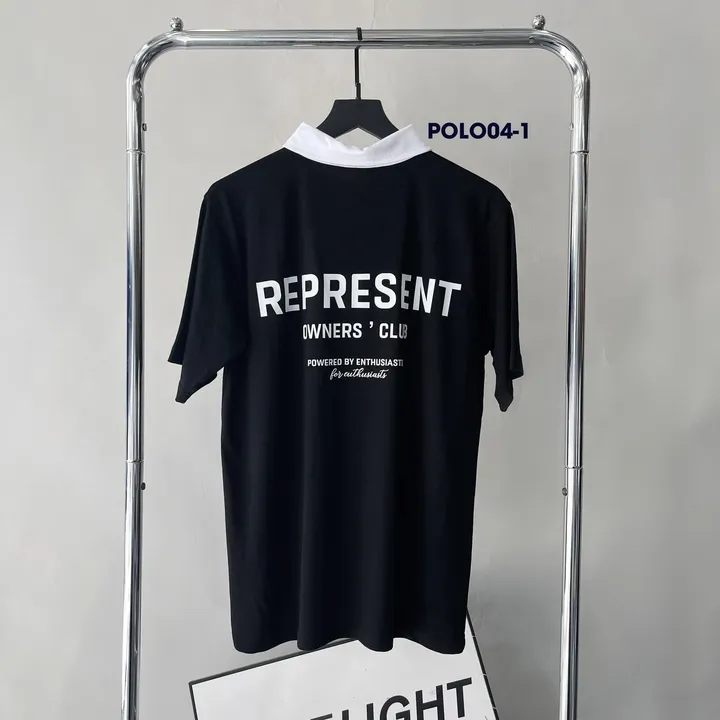 Alternative view of Áo Polo Nam Nữ Unisex Đen Phối Cổ Trắng Chất Liệu Cotton 100% Mịn 2 Chiều (polo04)- Chốt Đi Store