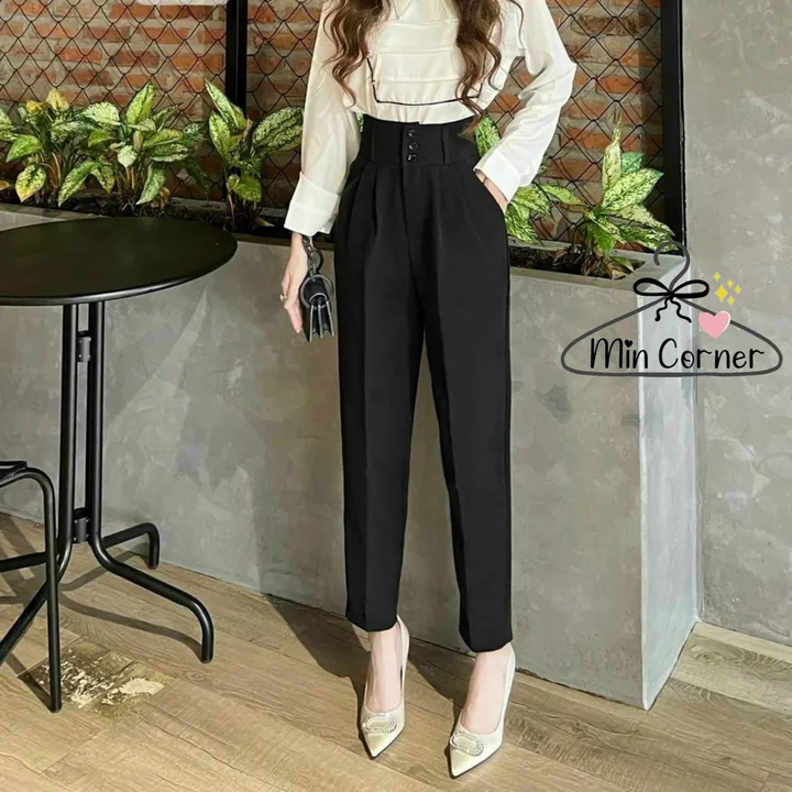 Quần Tây Baggy Lưng Cao 3 Nút Tôn Dáng - Min Corner
