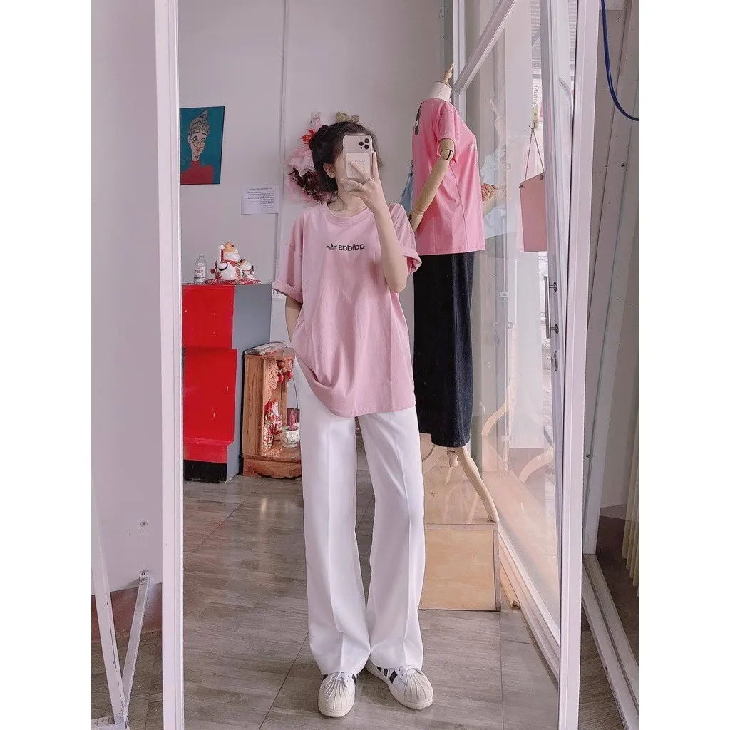 Alternative view of Quần Nữ Ống Rộng Chất Tuyết Mưa Phối Khuy Giữa, Cạp Cao Tôn Dáng Qorkg - Diepchi Fashion