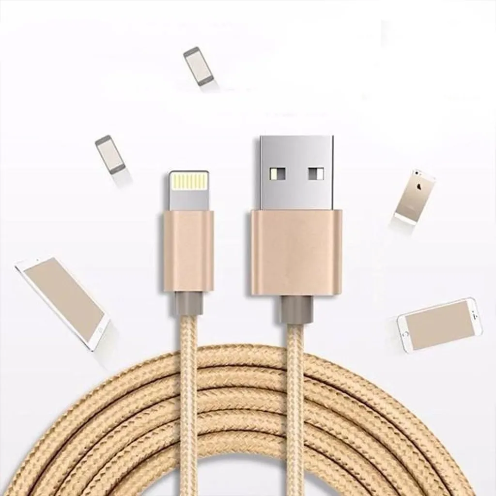Dây Sạc Iphone (lightning) Bọc Dù 3 Mét (giao Màu Ngẫu Nhiên) - Silver