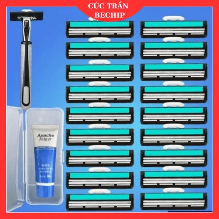 Bộ Dao Cạo Râu Gồm 1 Dao Cạo, 36 Lưỡi Dao Và 1 Tuýp Kem Cạo Ctb583 - Bechip