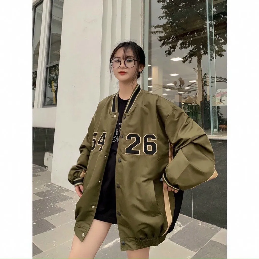 Áo Khoác Dù Nam Nữ Bomber 5426 Form Rộng Thiết Kế 2 Lớp Thời Trang Năng Động Màu Xanh Sht19 - Minh Hà House