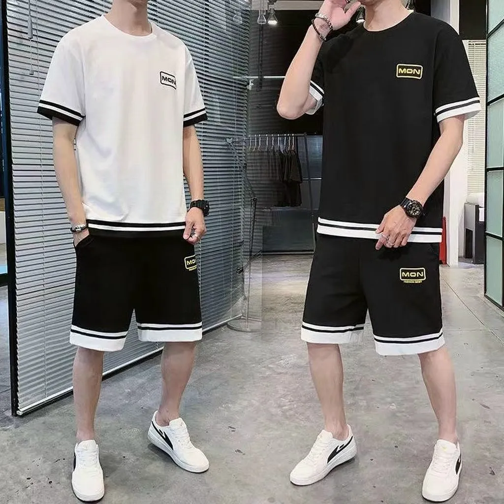 Set Bộ Thun Thể Thao Nam Phối Viền - Kim