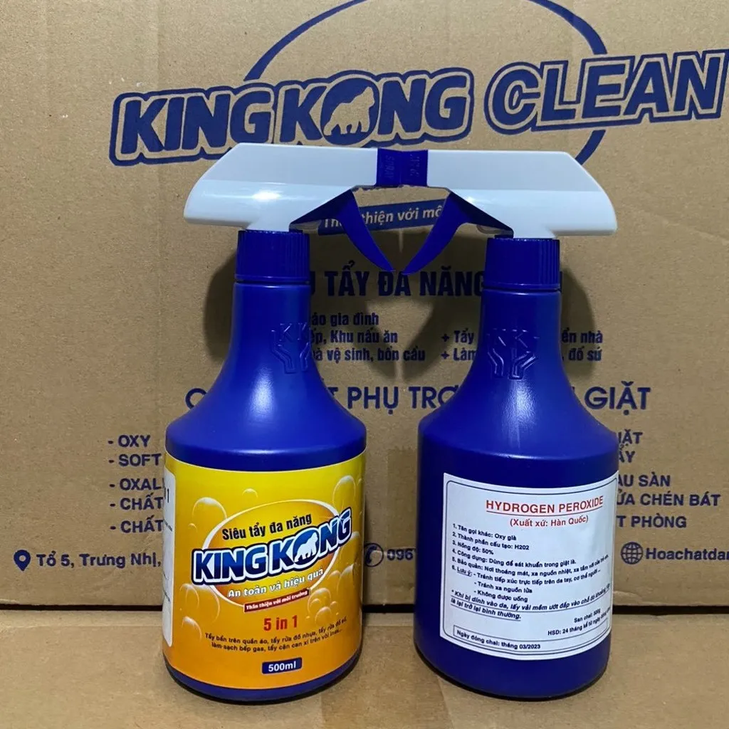 [combo] Tẩy Đa Năng Kingkong+ Nước Rửa Chén Hữu Cơ Kingkong 750ml Không Hại Da, Sức Khỏe