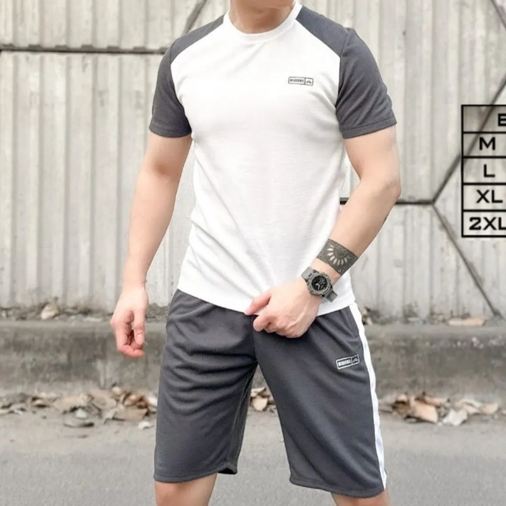 Alternative view of Bộ Thể Thao Nam Vải Xốp Tổ Ong Phối Vai – Men’style