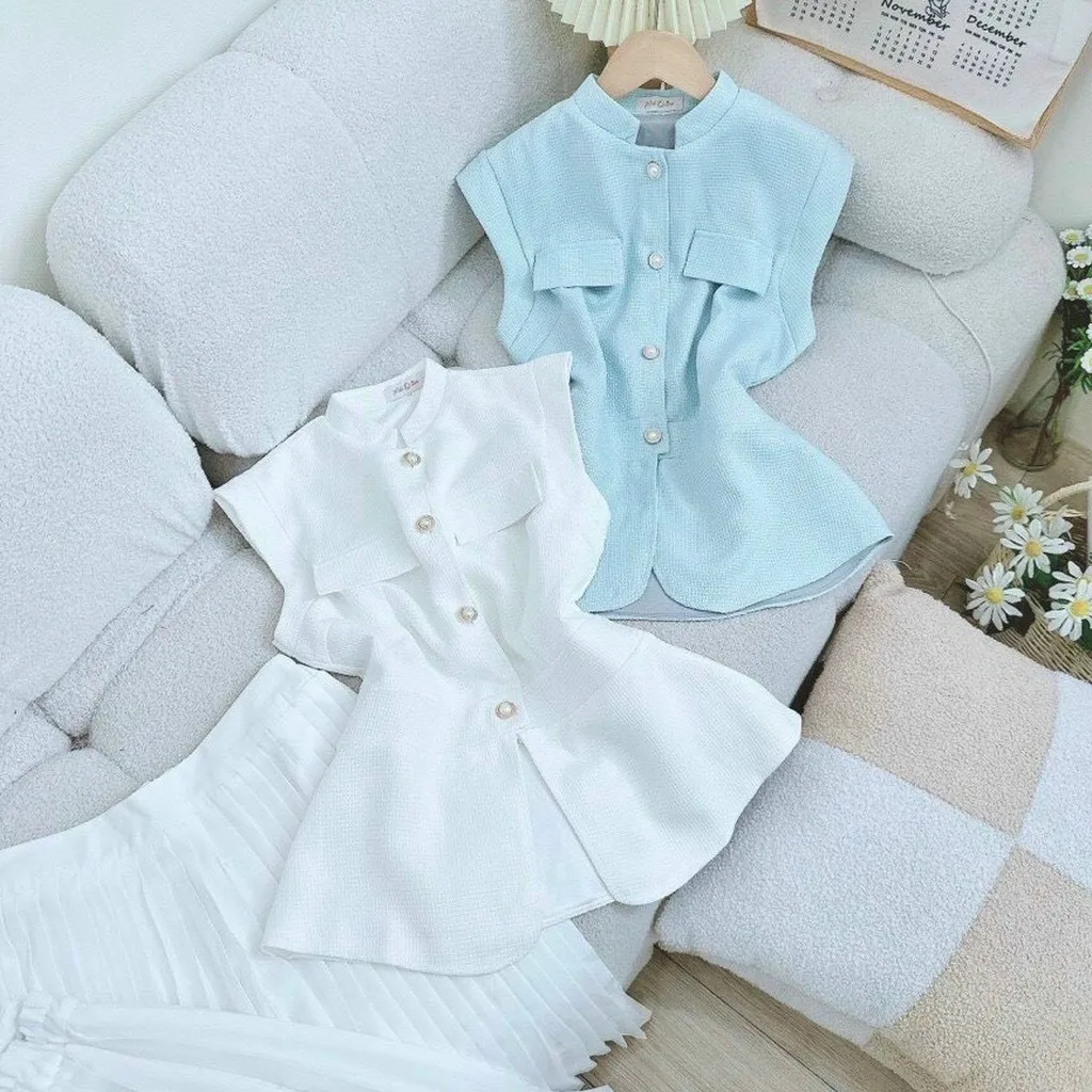 Set Váy Áo Bèo Xốp Caro Dáng Dài Công Sở Thanh Lịch Khí Chất V530 - Haka Mây
