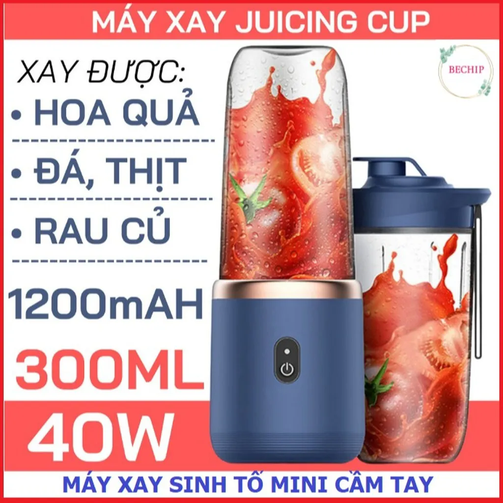 Máy Xay Sinh Tố Mini Cầm Tay 2 Cốc Gọn Nhẹ Và Tiện Lợi Ctb112 - Bechip