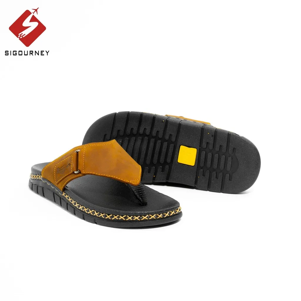 Alternative view of Dép Xỏ Ngón Nam Da Bò Sáp Đế Khâu Chắc Chắn Dn114 - Sigourney