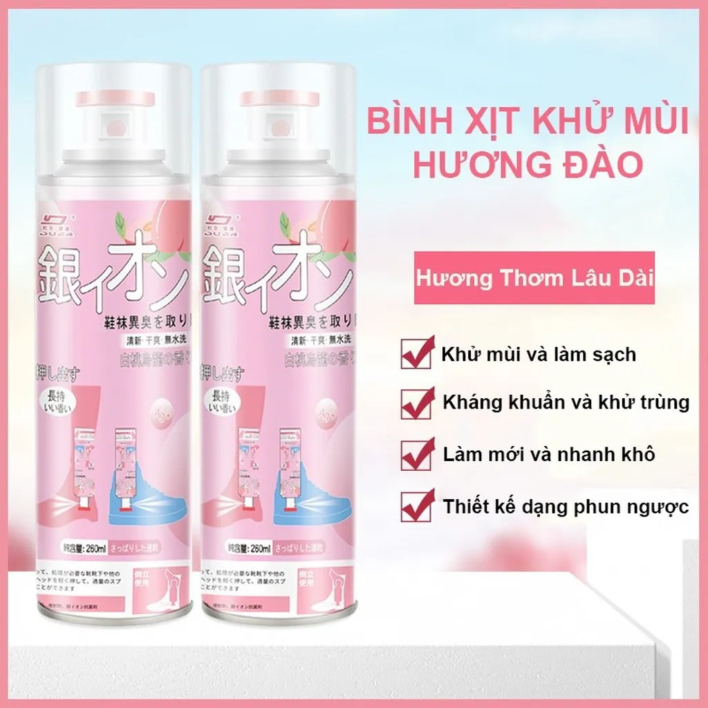 Xịt Khử Mùi Giày 260ml Màu Hồng/xanh - Su