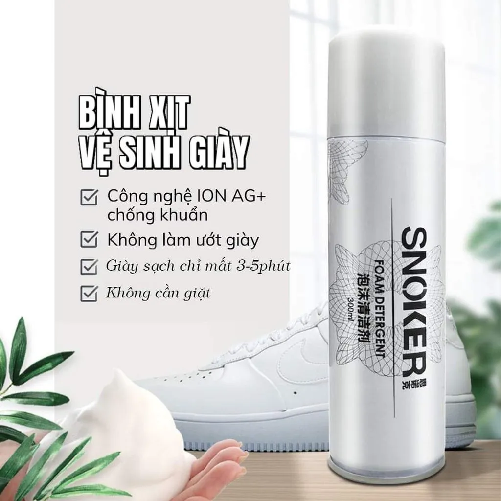 Chai Xịt Bọt Làm Sạch Giày Snoker 300ml - Snoker