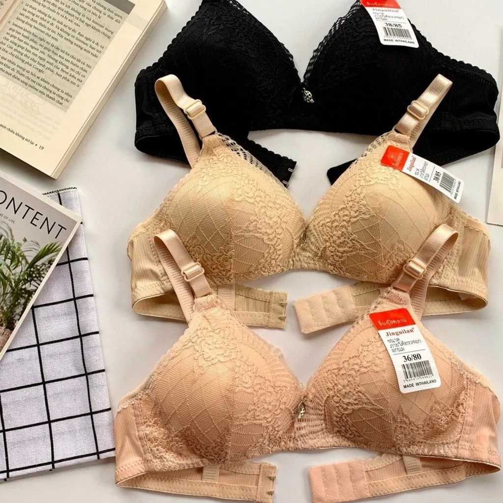Áo Lót Thái Phối Ren Không Gọng, Đệm Mỏng Thiết Kế Trẻ Trung - Happy Fashion Store
