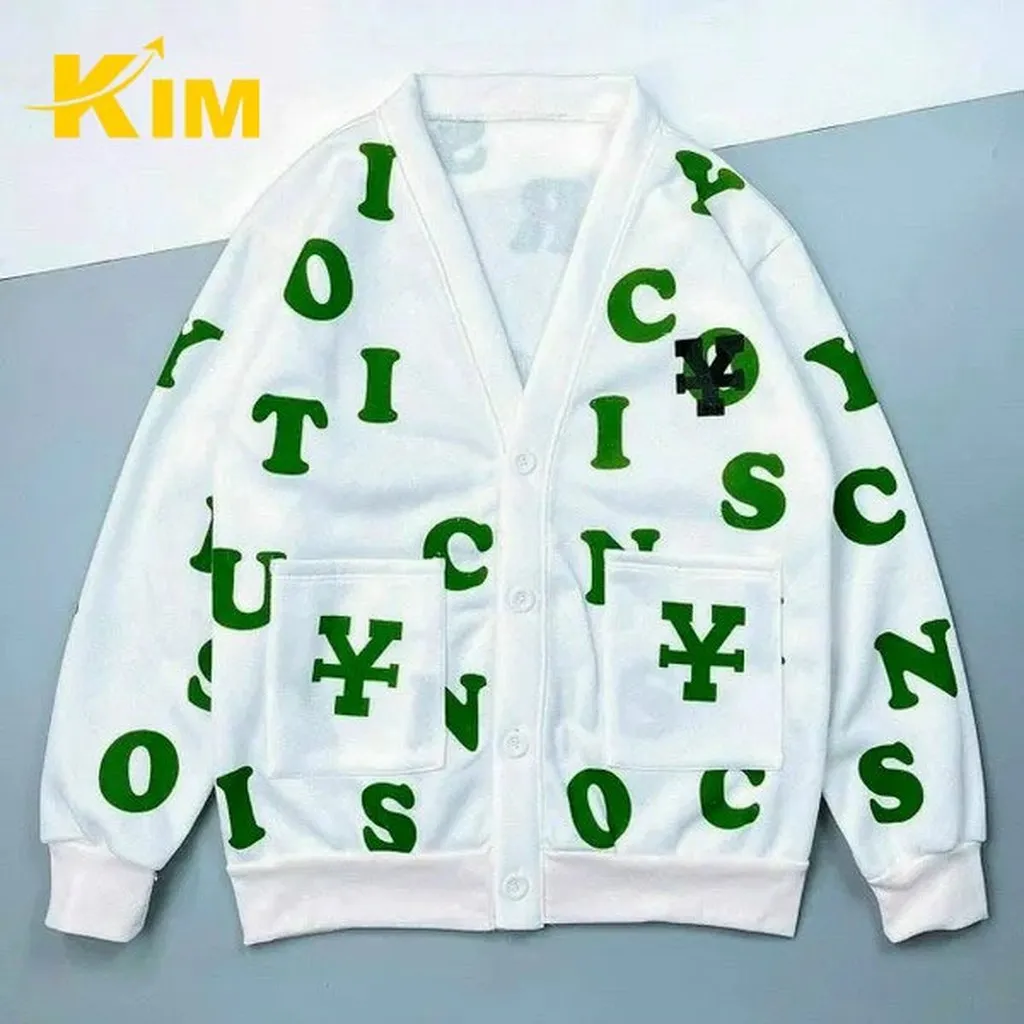 Áo Khoác Nỉ Cadigan In Chữ - Kim