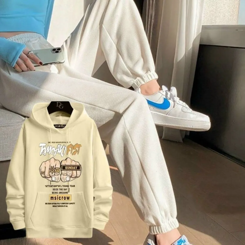 Combo Áo Thun Hoodie Fist Và Quần Dài Vải Tổ Ong – Ausa House
