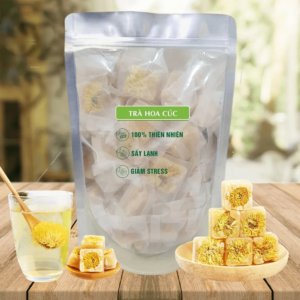 Combo 10 Viên Trà Hoa Cúc Đừng Phèn Tốt Cho Tim Mạch, Giảm Stress - Minh Ngọc
