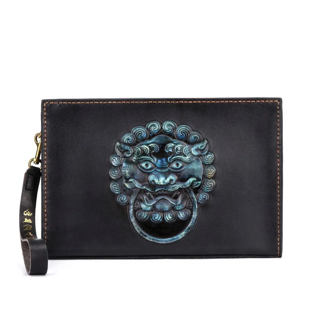 Túi Clutch Mặt Lân Bằng Da Bò Thật Tv608- Giày Nam Online