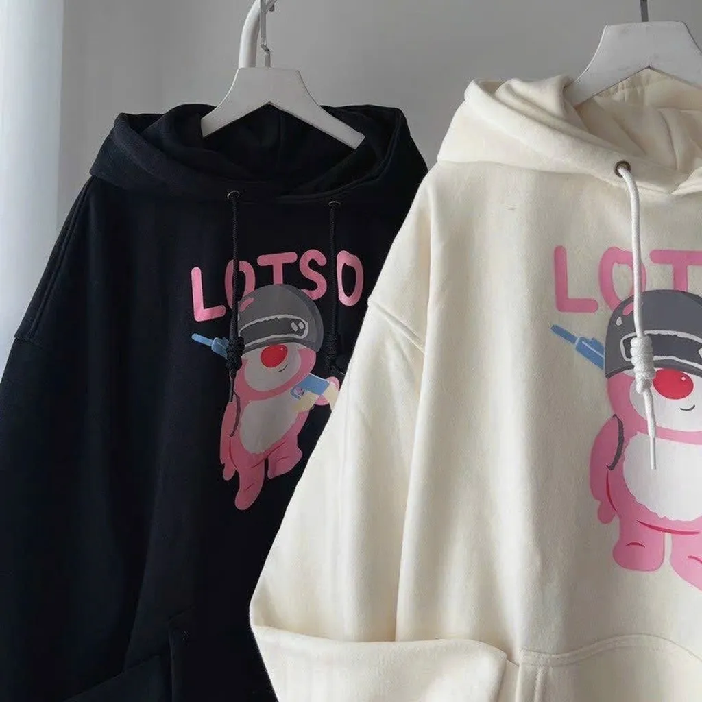 Áo Hoodie Nữ Vải Nỉ Ngoại In Gấu Lotso Chiến Binh Siêu Hot Tp2800 - Golden Dream