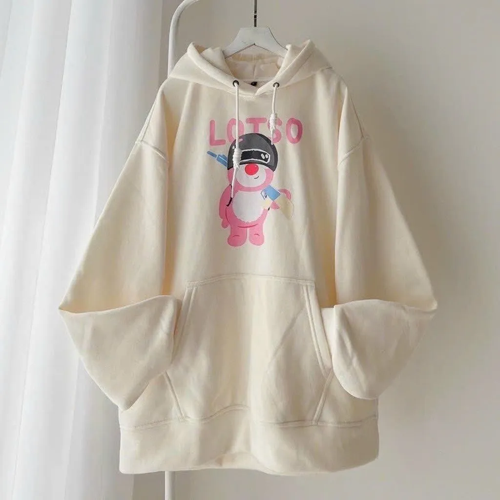 Alternative view of Áo Hoodie Nữ Vải Nỉ Ngoại In Gấu Lotso Chiến Binh Siêu Hot Tp2800 - Golden Dream