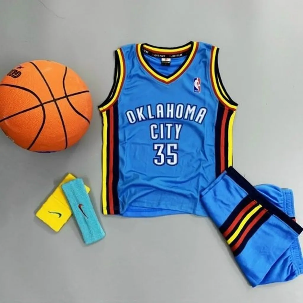 Bộ Quần Áo Bóng Rổ Trẻ Em Vải Mè Thái Đẹp Oklahoma City Brolax - Zinpro