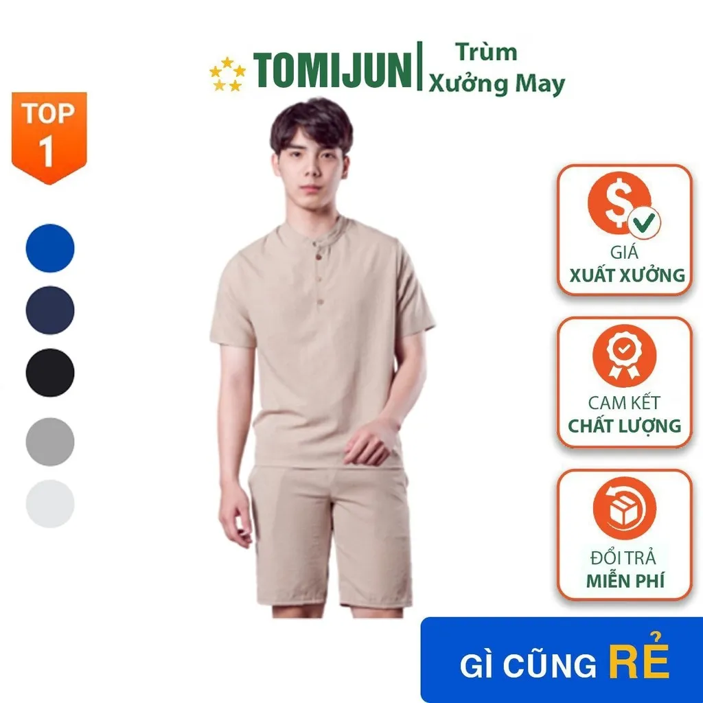 Bộ Đũi Nam Cổ Tròn Chất Vải Đũi Thái Loại Dày Đẹp Hàng Hot Trend Chất Phong Cách Tj09 – Tomijun.vn