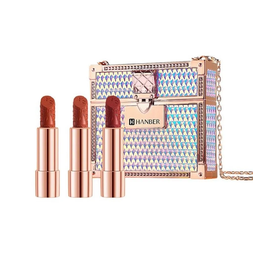 Set Son Môi Túi Xách Hộp Trắng Sang Trọng S0404