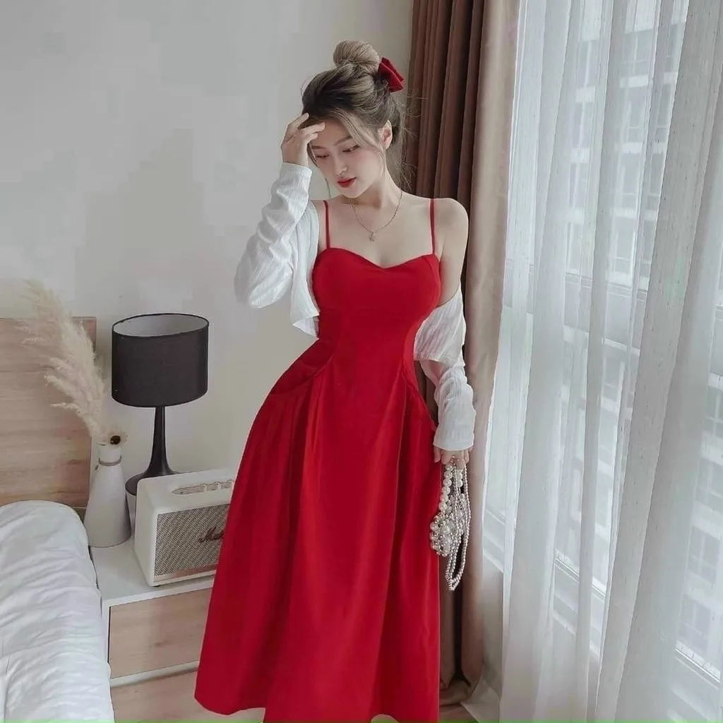 Set Áo Khoác Phối Đầm Xếp Ly Tinh Tế Tf12qsc1 - Tosatan