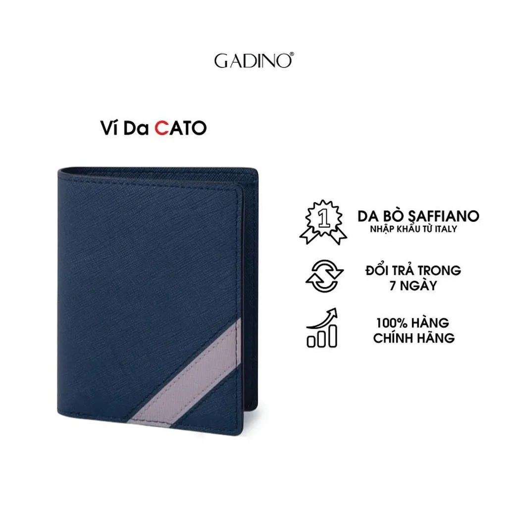 Ví Da Nam Cato Vân Saffiano Nhập Khẩu, Kiểu Dáng Ngang, Đứng Trượt Nược Cao Cấp Praza - G02