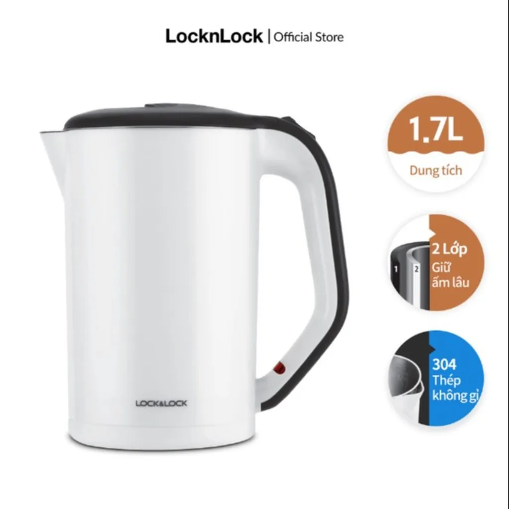 Alternative view of Bình Đun Siêu Tốc 2 Lớp Ejk738wht (1.7l) Trắng - Lock&lock