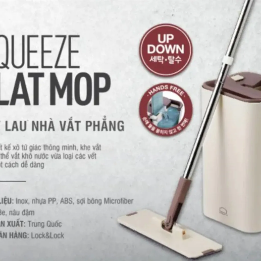 Bộ Cây Lau Nhà Squeeze Flat Mop Etm471 - Lock&lock
