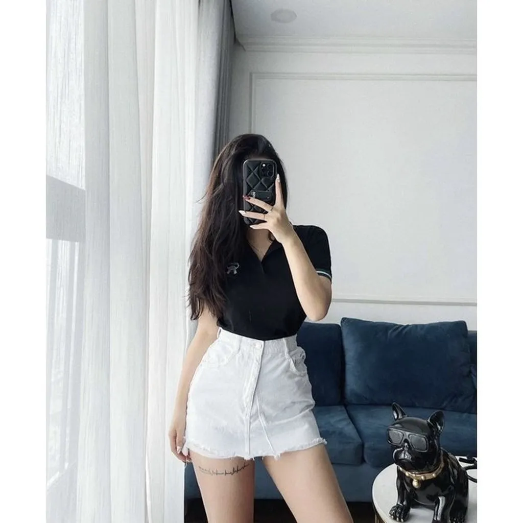 Áo Polo Nữ Bo Phối Màu Thêu Hình 2 Màu Kiểu Dáng Đẹp, Hợp Thời Trang P006 - Chốt Đi Store