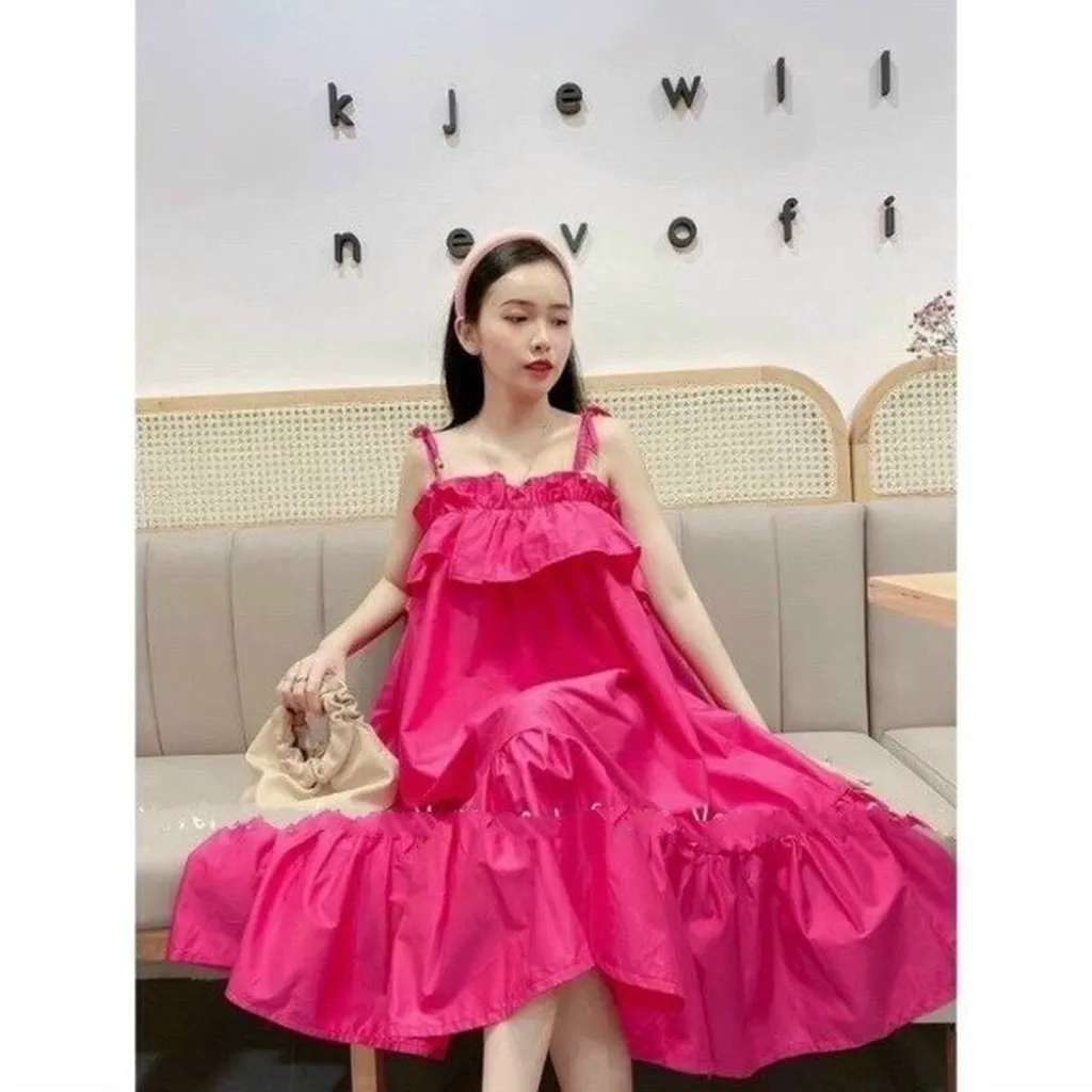Đầm Babydoll Hai Dây Xinh Xỉu Dễ Thương V470 - Haka Mây