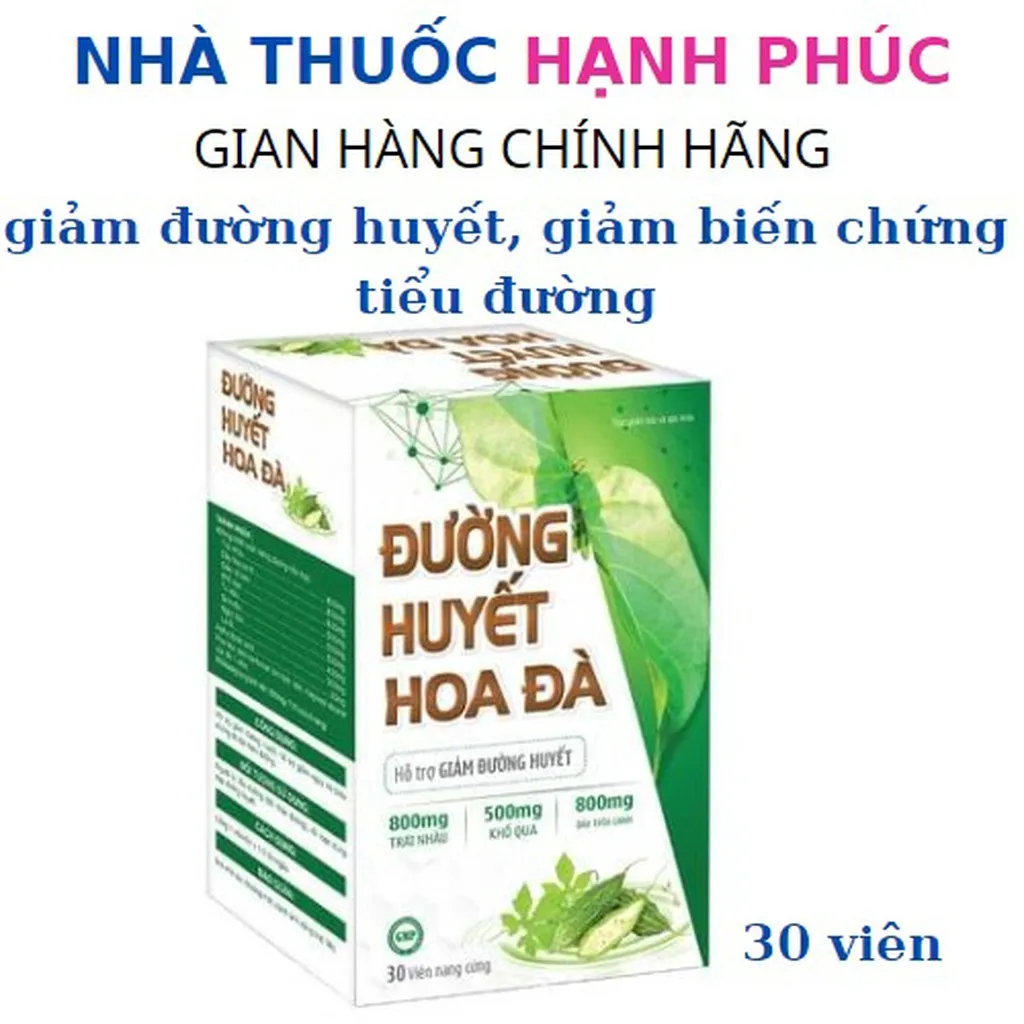 Viên Uống Đường Huyết Hoa Đà, Giảm Đường Huyết Và Giảm Nguy Cơ Biến Chứng Tiểu Đường Hộp 30 Viên - Hải Linh