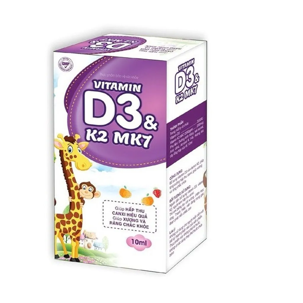 Alternative view of Vitamin D3 K2 Mk7 Nhỏ Giọt Giúp Bé Hấp Thụ Canxi Tăng Chiều Cao, Chắc Khoẻ Xương Hộp 10 Ml - Hai Linh