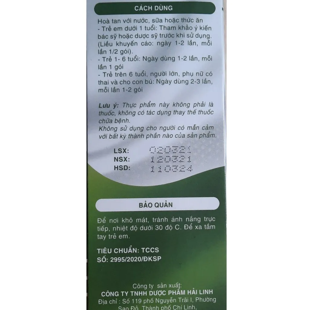 Alternative view of Chất Xơ Hoà Tan Fiber Food Rau Diếp Cá Giảm Táo Bón, Giảm Trĩ Hộp 20 Gói - Hai Linh