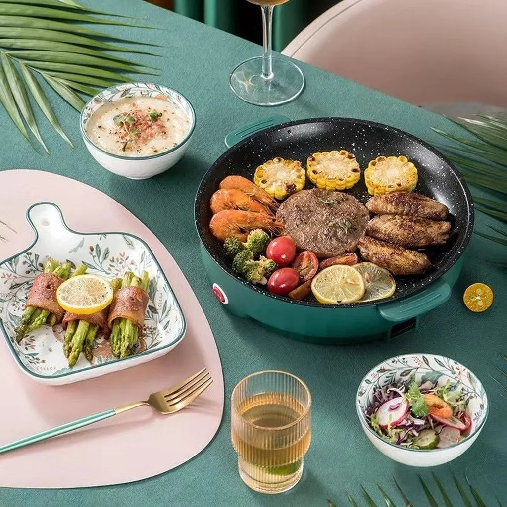 Bếp Nướng Điện, Chảo Nướng Điện Không Khói Chống Dính Đa Năng - Su