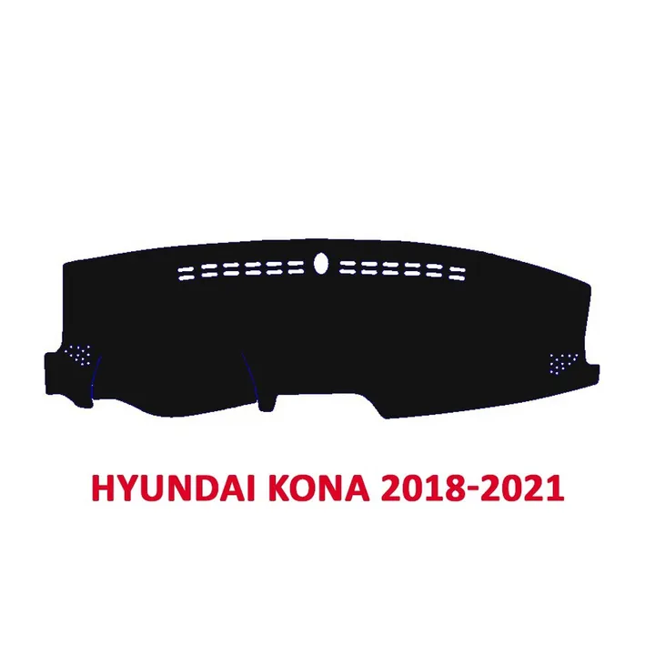 Thảm Taplo Dành Cho Xe Hyundai Kona 2018-2022 Chất Liệu Nhung, Da Carbon, Da Vân Gỗ
