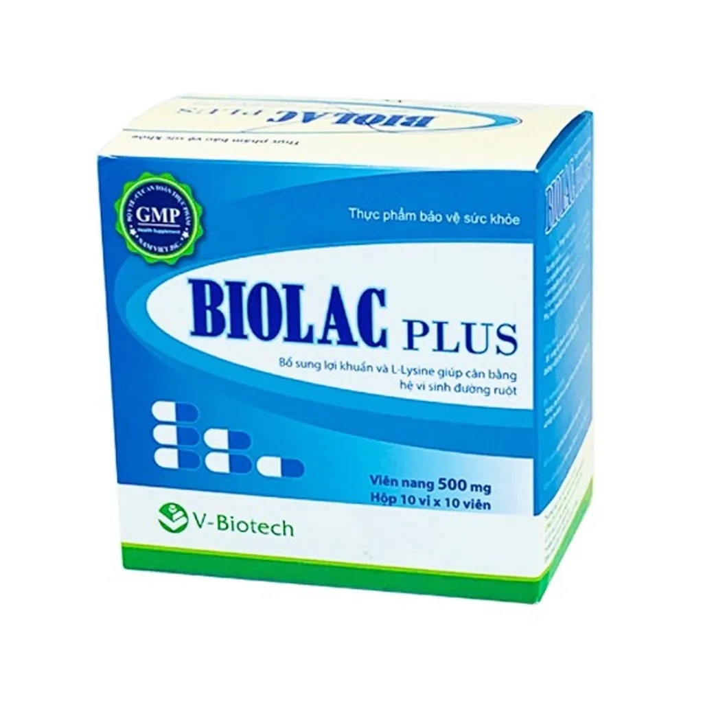 Alternative view of Men Tiêu Hoá Biolac Fort Tăng Tiêu Hoá, Giảm Đau Bụng Đầy Hơi Hộp 100 Viên - V-biotech