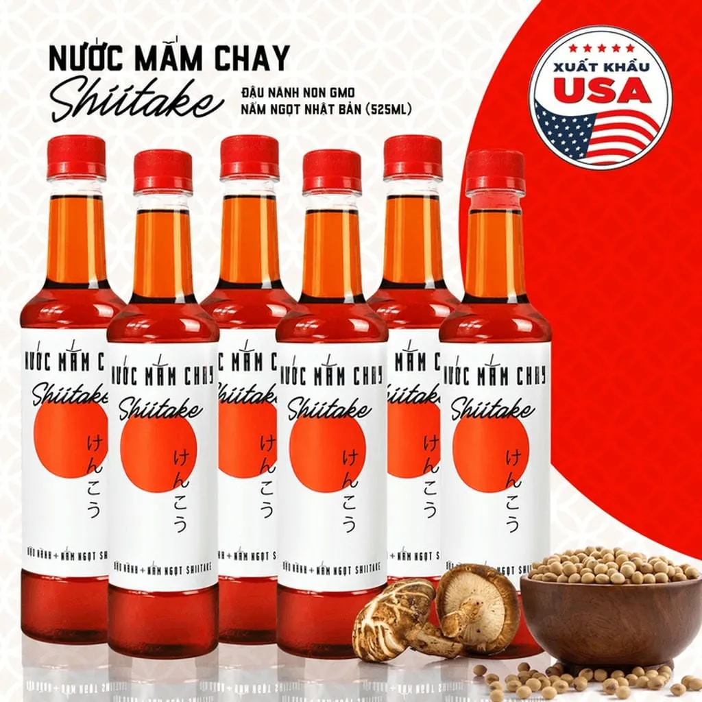 [thùng 6 Chai] Nước Mắm Chay Shiitake 525ml - Làng Chài Xưa