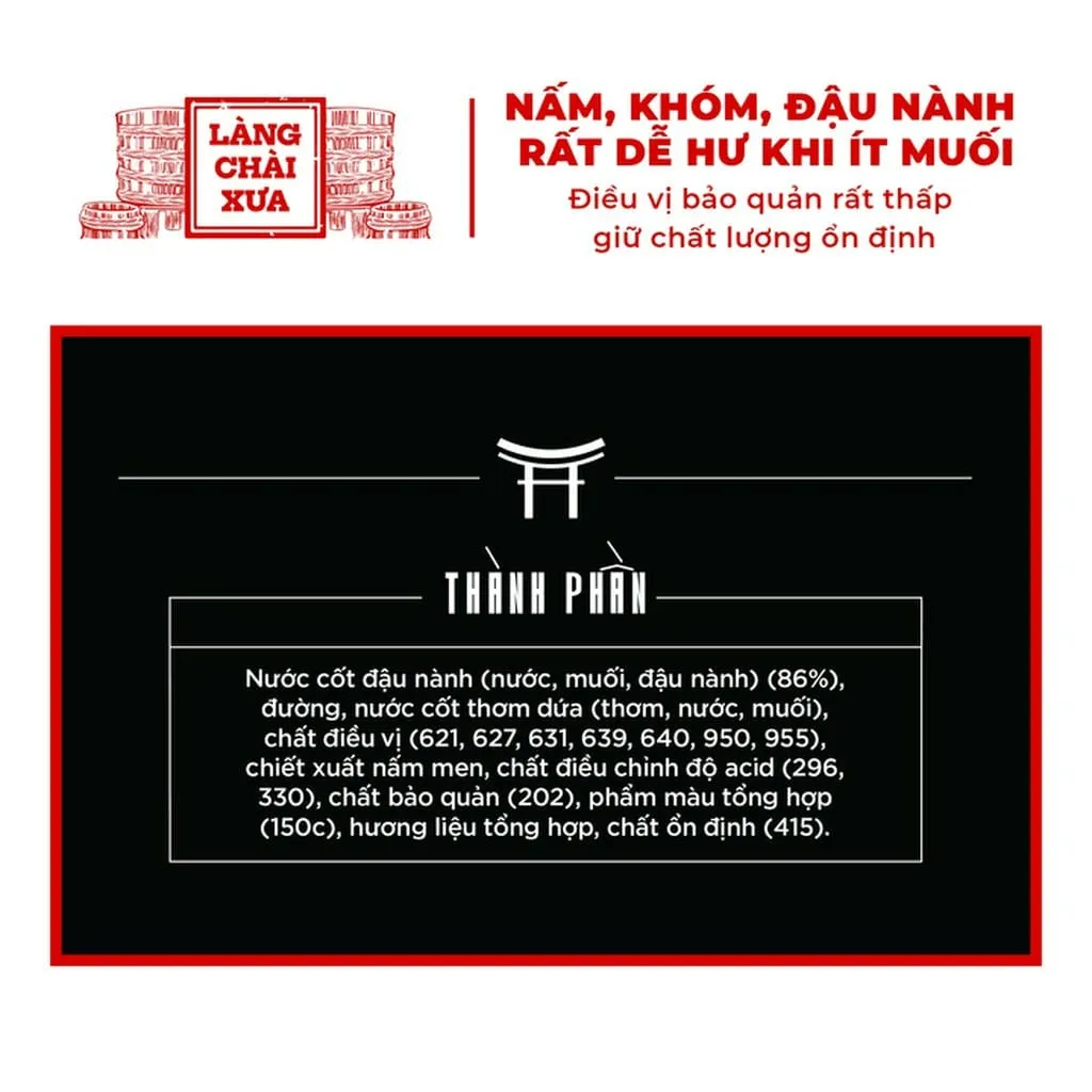 Alternative view of [thùng 6 Chai] Nước Tương Shiitake 525ml - Làng Chài Xưa