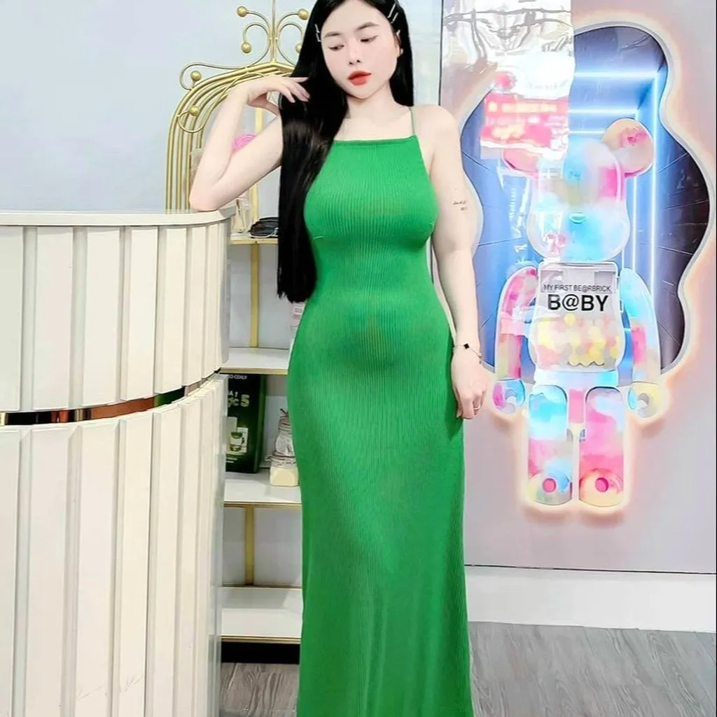Đầm Nữ 2 Dây Ôm Body Dáng Dài Xòe Chất Thun Gân Dd600 - Nana House