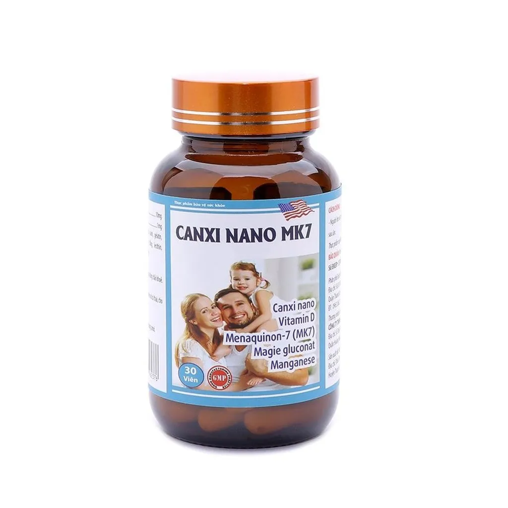 Alternative view of Viên Uống Canxi Nano Mk7 D3 Glucosamin Giúp Tăng Chiều Cao, Giảm Loãng Xương Lọ 30 Viên - Santex