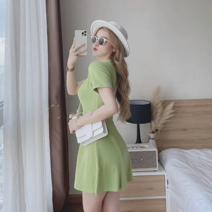 Alternative view of Đầm Nữ Tay Con Xếp Ly Chất Tăm Gân T384 - Lisa